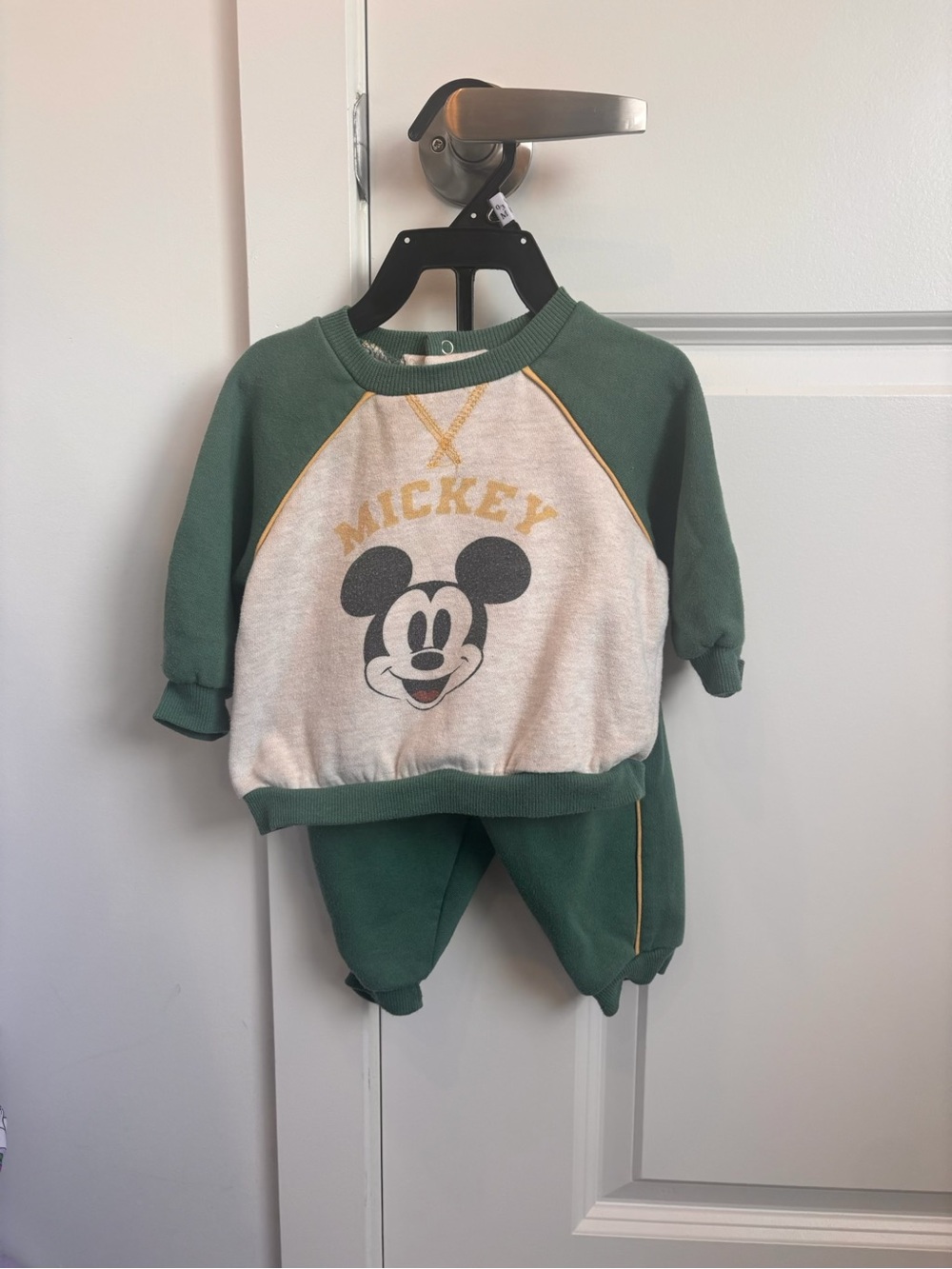 Disney Mickey Green and Cream Two-Piece Matching Set
